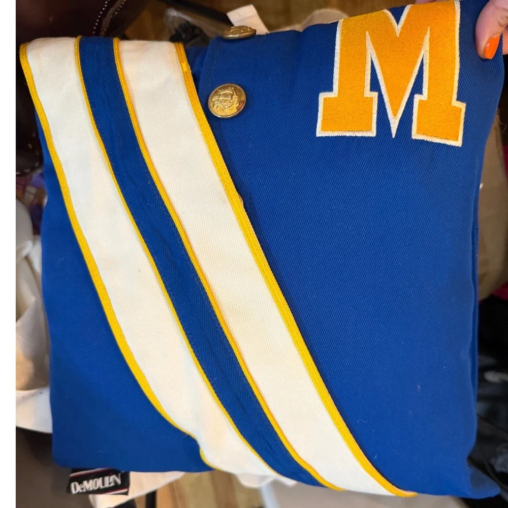 DeMoulin Massapequa High School Marching Band Uniform Pillow Blue Gold M Patch